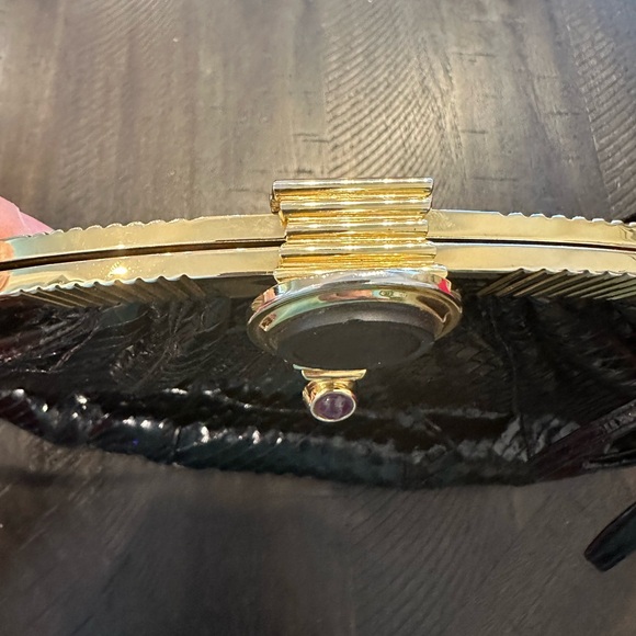 Judith Leiber Black and Gold Clutch - Picture 7 of 15